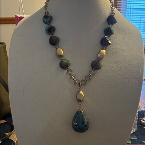 Chico's Teal and Gold Necklace